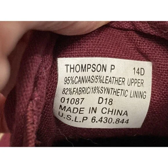 Polo Ralph Lauren Shoes Men’s 14D Maroon Slip-On Tiger Thompson Sneaker Preppy - Picture 6 of 8